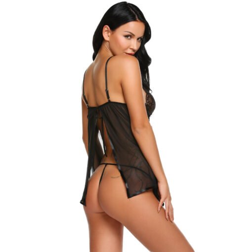 Women's Back Open Babydoll Lingerie - 11138 - Image 13