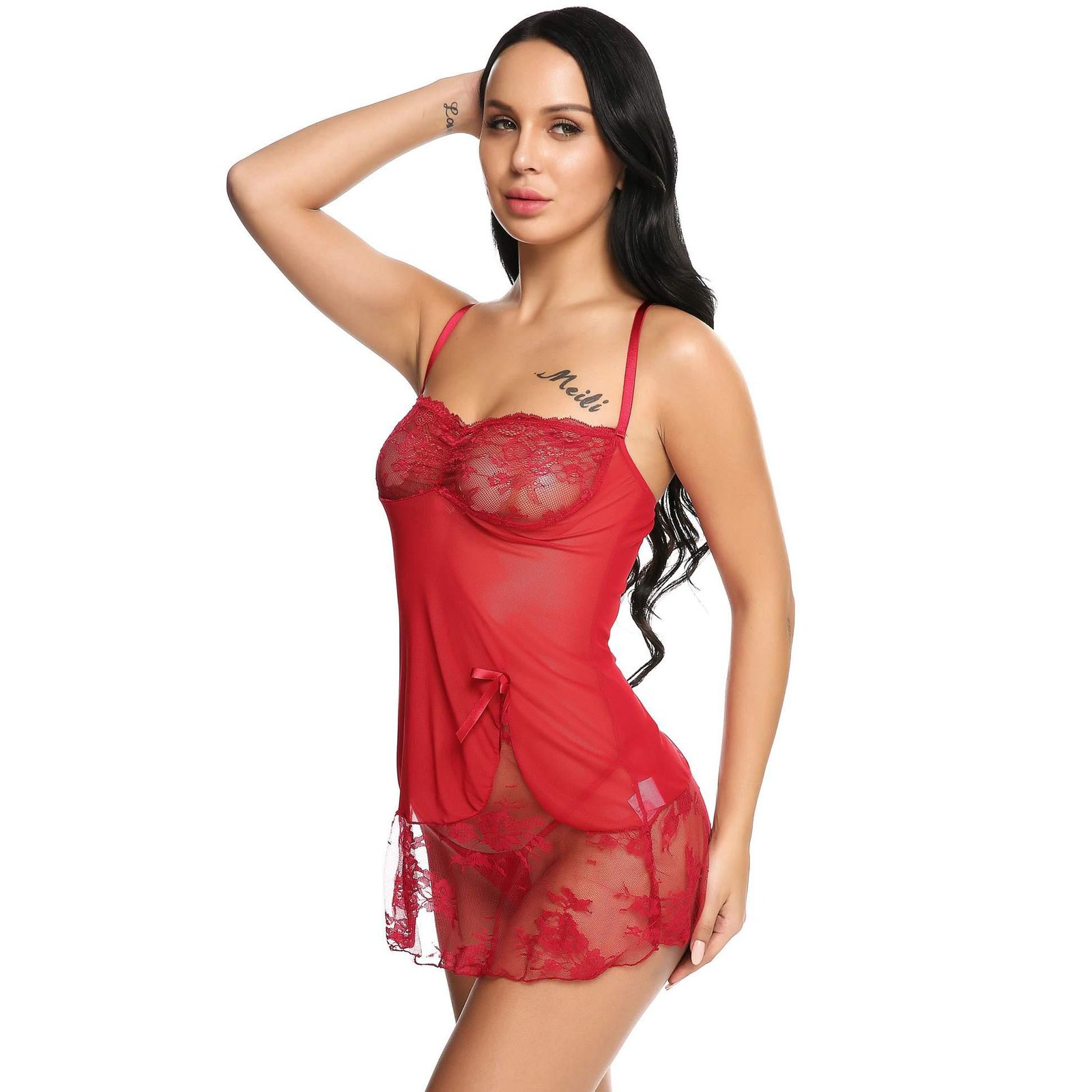 Women's See Through Babydoll Lingerie - 11660 3 Women's See Through Babydoll Lingerie - 11660 - Image 3