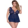 Womens Sexy Front Knot Babydoll Lingerie - 19030 8 - BD 19030 NBL 1