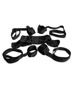 BDSM Bed Restraint bondage kit 4 cuffs and blindfold - 01005