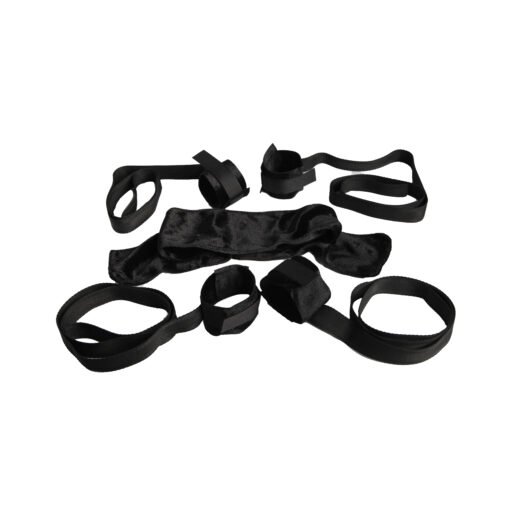 BDSM Bed Restraint bondage kit 4 cuffs and blindfold - 01005
