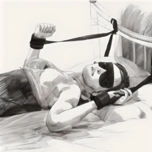 BDSM Bed Restraint adjustable with Blindfold  For Couple - 01009 - Image 5
