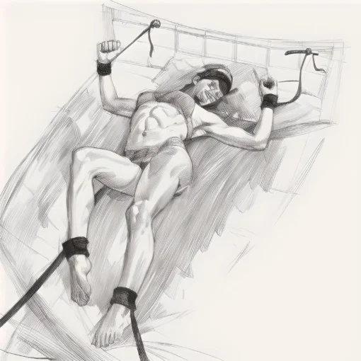 BDSM Bed Restraint adjustable with Blindfold  For Couple - 01009 - Image 6