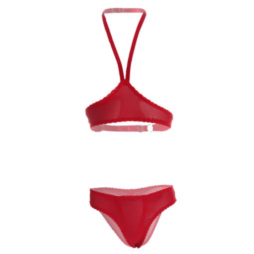 06686-Sheer Mesh Sexy Bra and Thong Panty Set - Image 14