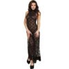 Women's Side Open Nightgown 13 - NG 36655 BK 1