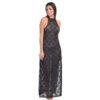 Women's Side Open Nightgown 14 - NG 36655 BK 2