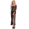 Women's Side Open Nightgown 4 - NG 37824 BK 1