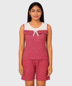 Modal Floral Printed Capri Nightwear Set