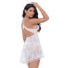 12879- Women's Deep Neck Babydoll 5 - BD 12879 WH 2