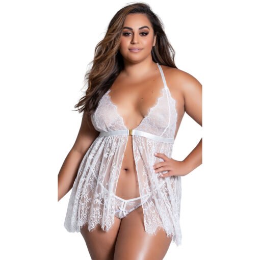 Plus Size Front Open Babydoll for Women-19001