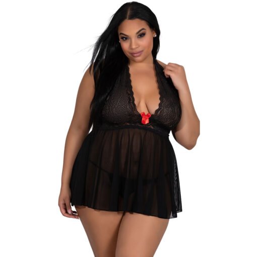 Plus Size Halter Neck Babydoll for Women-19003 - Image 3