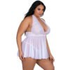 Plus Size Halter Neck Babydoll for Women-19003 30 - BD 19003 WH 2