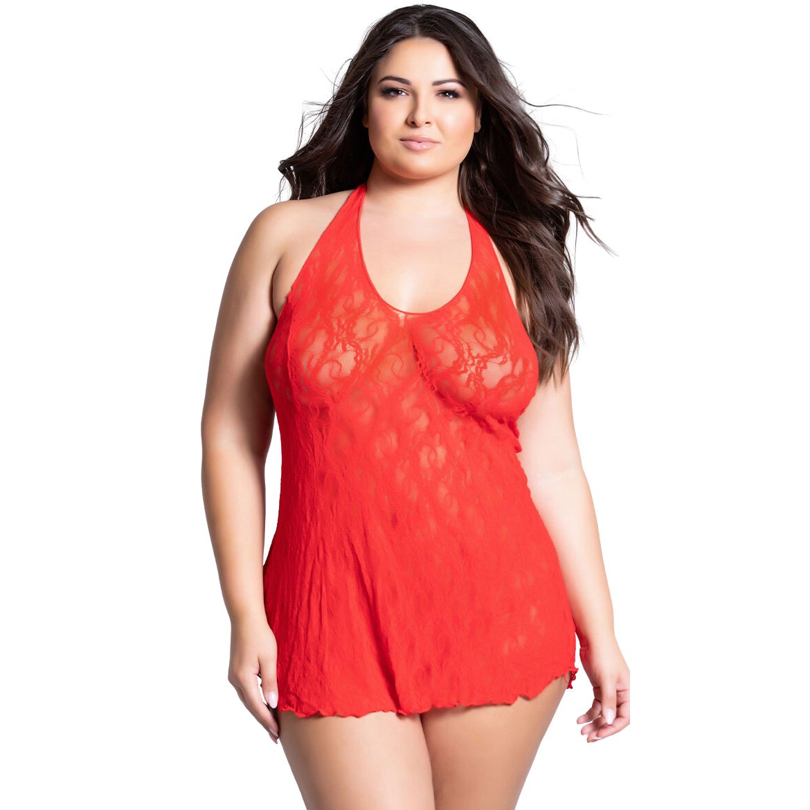Plus Size Halter Neck Babydoll for Women-19014 10 Plus Size Halter Neck Babydoll for Women-19014 - Image 10