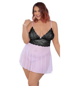 Deep Neck Babydoll for Women-19015