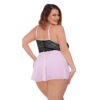 Plus Size Deep Neck Babydoll for Women-19015 6 - BD 19015 BK 2