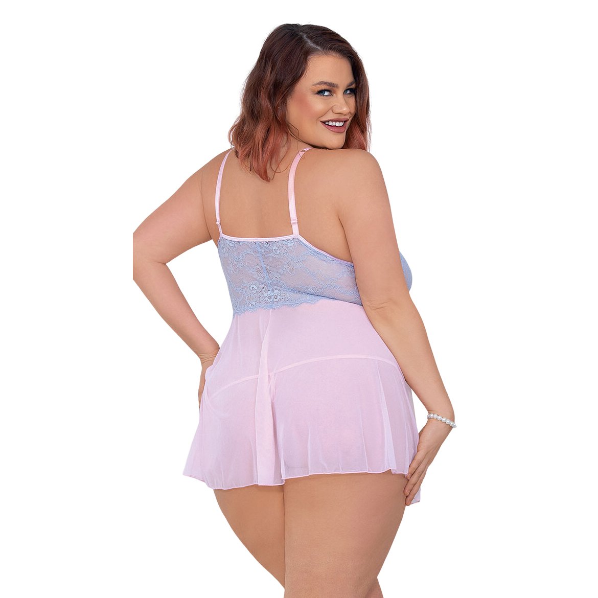 Plus Size Deep Neck Babydoll for Women-19015 5 Plus Size Deep Neck Babydoll for Women-19015 - Image 5