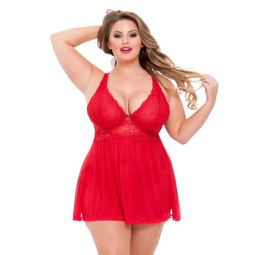 Plus Size V Neck Babydoll for Women-19017 - Image 7