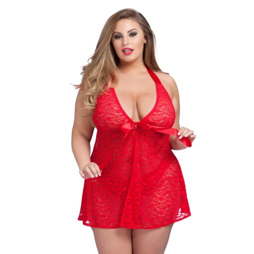 Plus Size Halter Neck Babydoll for Women-19020 - Image 8