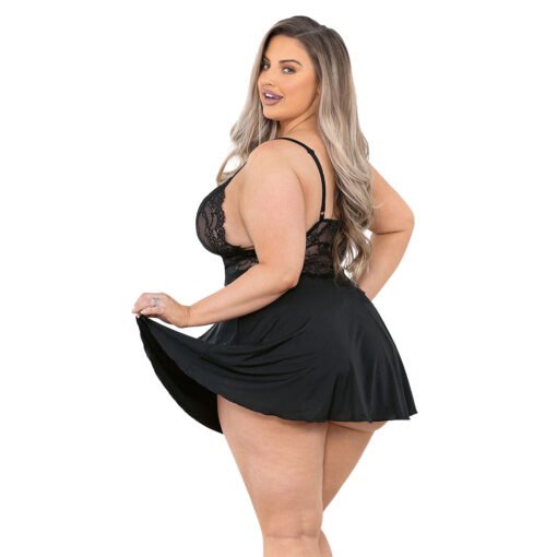 Plus Size Deep Neck Babydoll for Women-19026 - Image 3