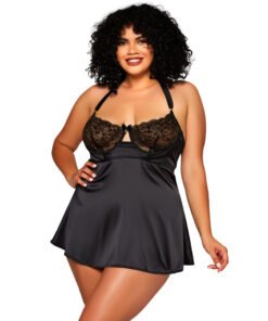 Plus Size Key Hole Babydoll for Women-19032