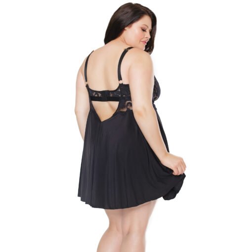 Women's Plus Size Side Open Babydoll Lingerie -19036 - Image 3