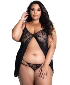 Plus Size Front Open Babydoll for Women-19043