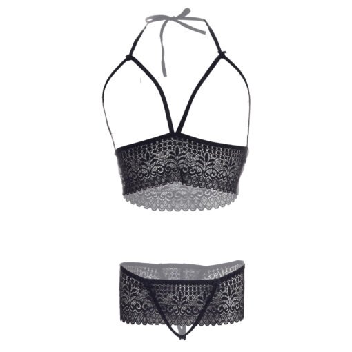 Sexy Lace Open Cup Bra and Thong Panty Set  - 06698 - Image 5
