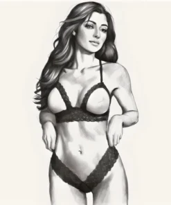 Sexy Lace Front Open Bra and Crotchless Panty Lingerie Set - 06692